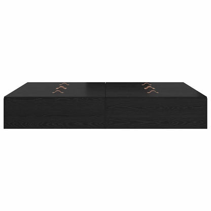 Storage Bed Frame Black Oak 135 x 190 cm Engineered Wood