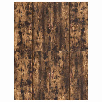 Storage Bed Frame Smoked Oak 135 x 190 cm Engineered Wood