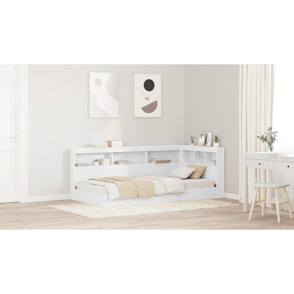 Storage Headboard with Shelf White 80 cm Engineered Wood