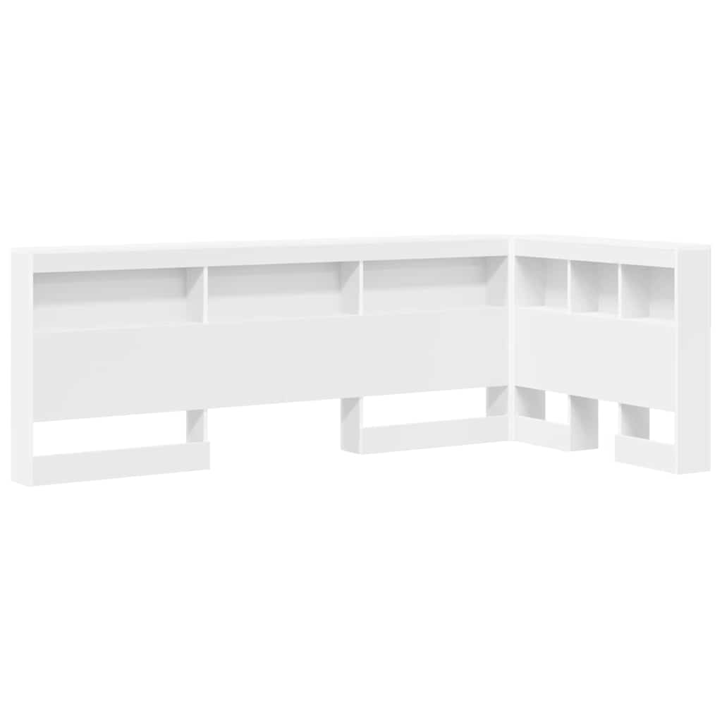 Storage Headboard White Engineered Wood