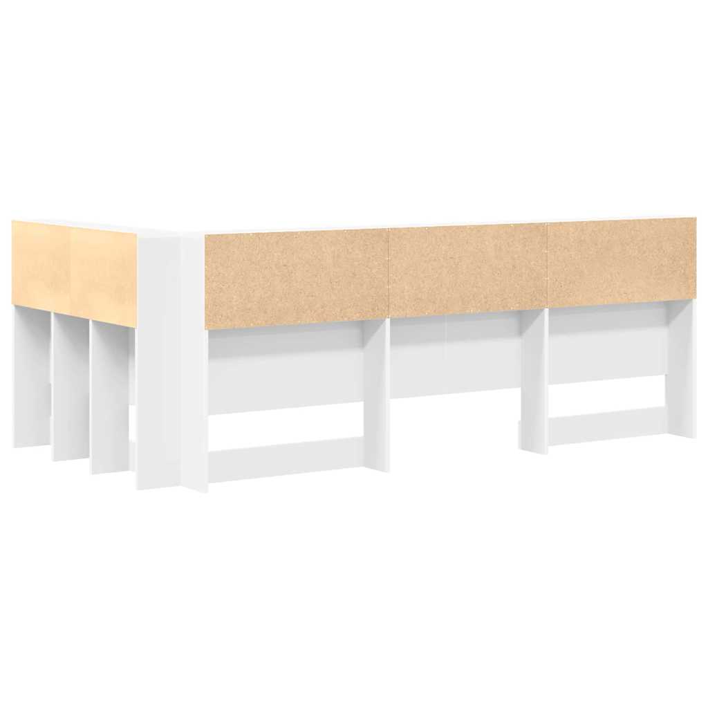 Storage Headboard White Engineered Wood