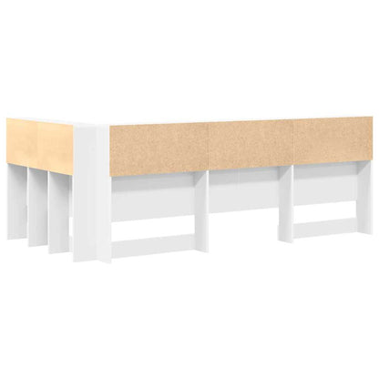 Storage Headboard White Engineered Wood