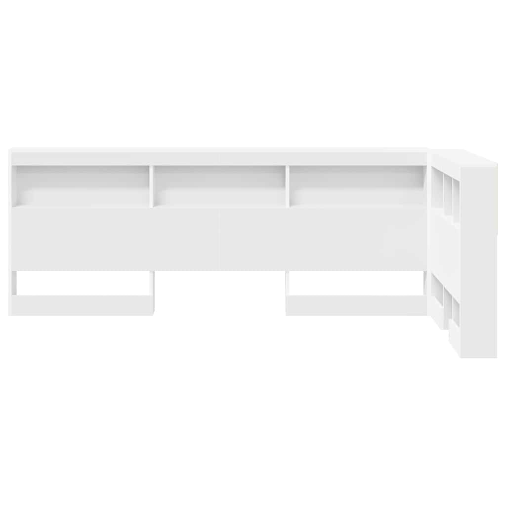 Storage Headboard White Engineered Wood