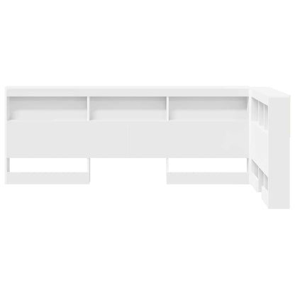 Storage Headboard White Engineered Wood