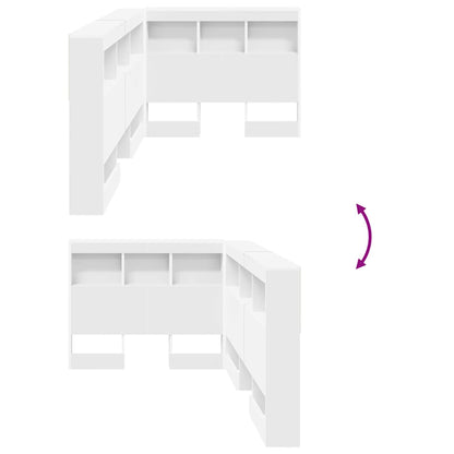 Storage Headboard White Engineered Wood