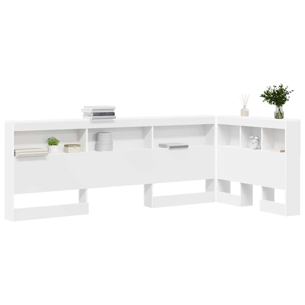 Storage Headboard White Engineered Wood