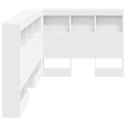 Storage Headboard White Engineered Wood