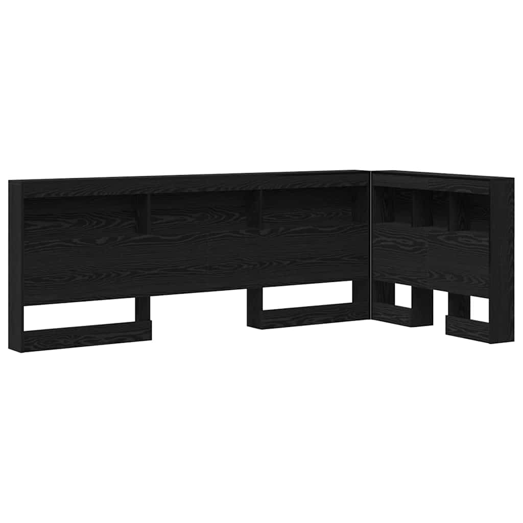 Storage Headboard Black Oak Engineered Wood