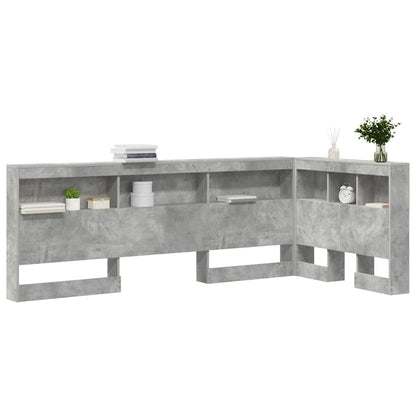Storage Headboard Concrete Grey Engineered Wood