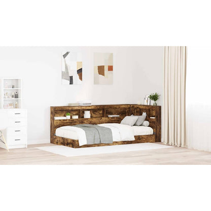 Storage Headboard with Shelf Smoked Oak 80 cm Engineered Wood