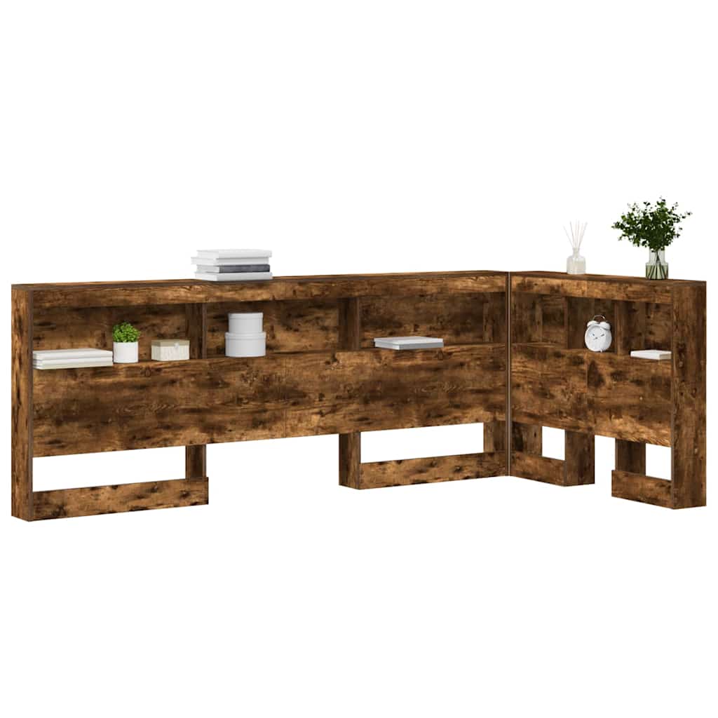 Storage Headboard Smoked Oak Engineered Wood