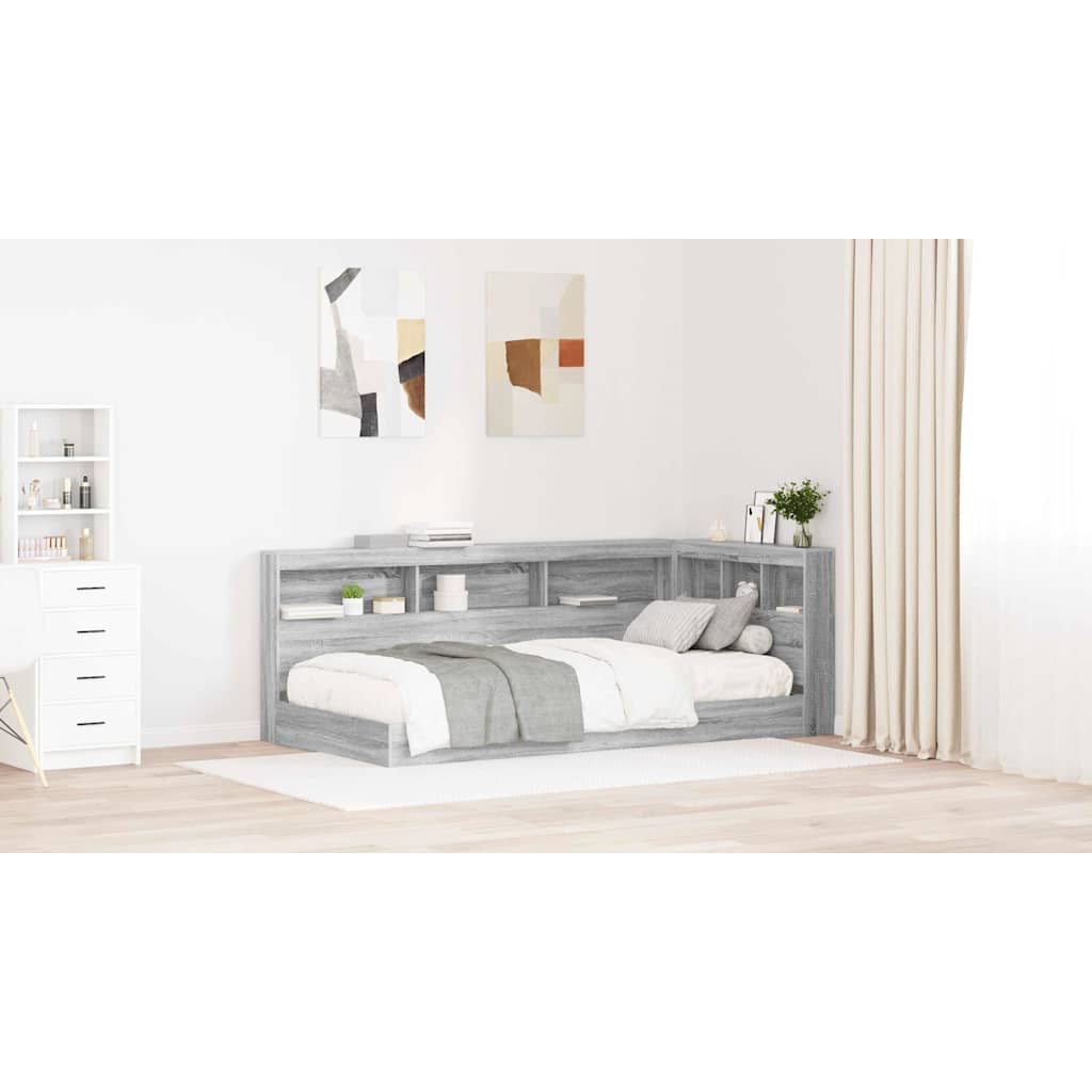 Storage Headboard with Shelf Grey Sonoma 80 cm Engineered Wood