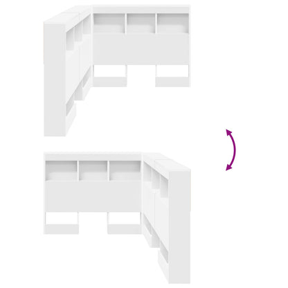 Storage Headboard with Shelf White 90 cm Engineered Wood