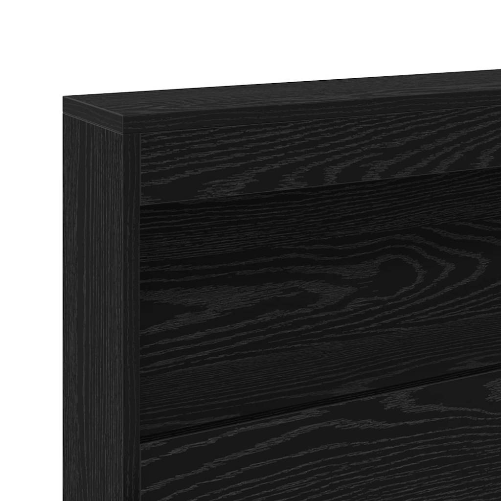 Storage Headboard Black Oak Engineered Wood