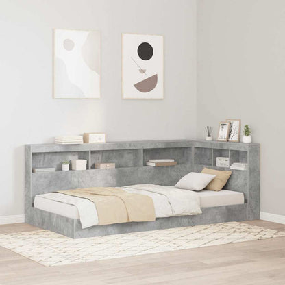 Storage Headboard Concrete Grey Engineered Wood