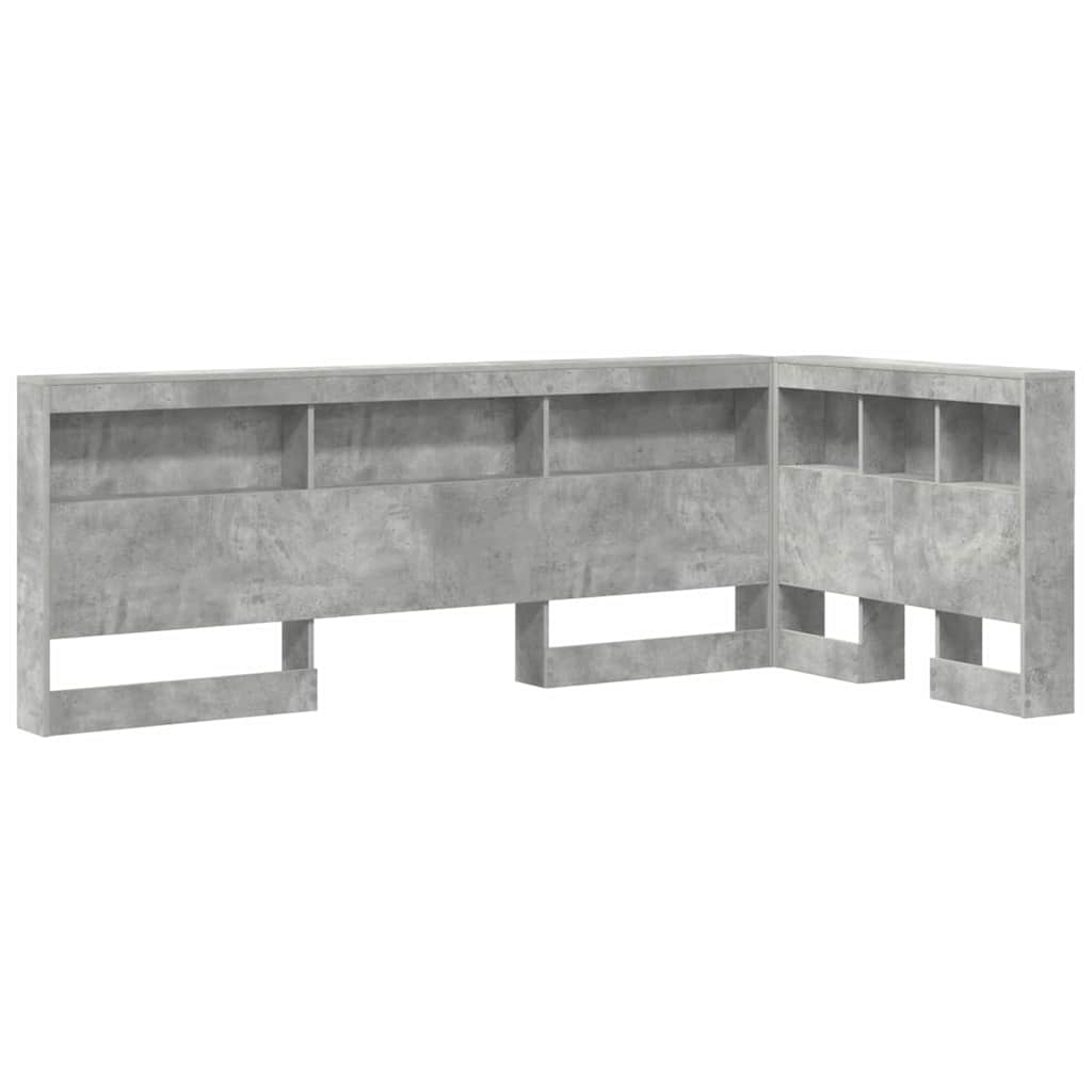 Storage Headboard Concrete Grey Engineered Wood
