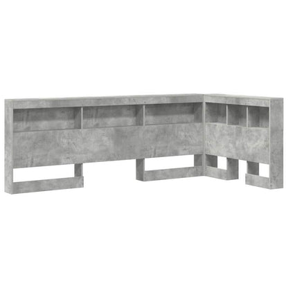 Storage Headboard Concrete Grey Engineered Wood