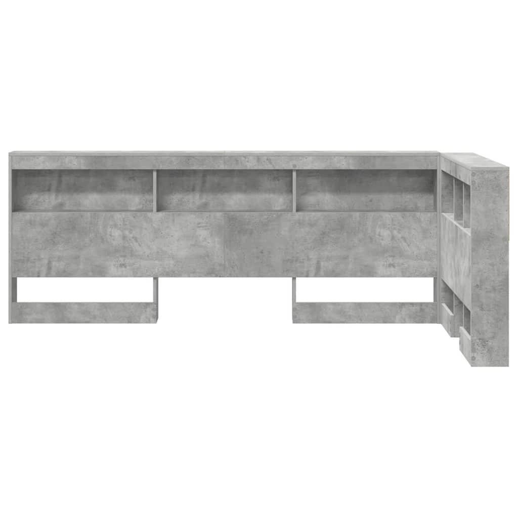 Storage Headboard Concrete Grey Engineered Wood