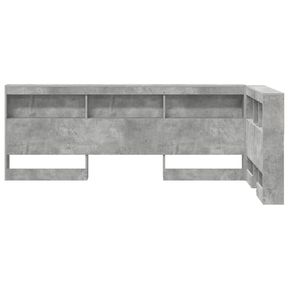 Storage Headboard Concrete Grey Engineered Wood