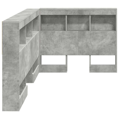 Storage Headboard Concrete Grey Engineered Wood