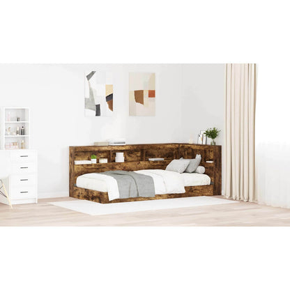 Storage Headboard with Shelf Smoked Oak 90 cm Engineered Wood