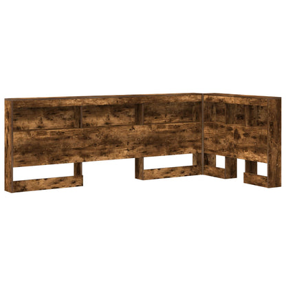Storage Headboard with Shelf Smoked Oak 90 cm Engineered Wood