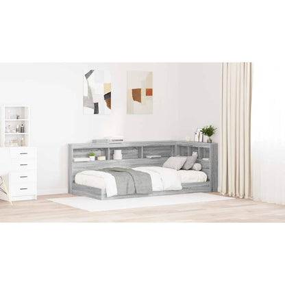 Storage Headboard with Shelf Grey Sonoma 90 cm Engineered Wood