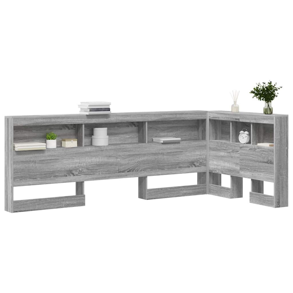 Storage Headboard Grey Sonoma Engineered Wood