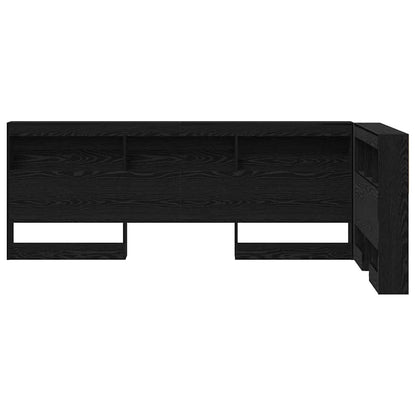 Storage Headboard Black Oak Engineered Wood