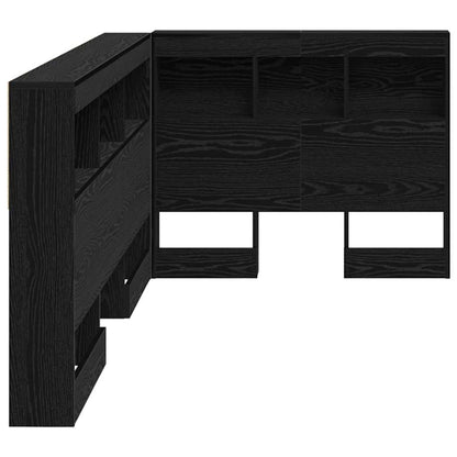 Storage Headboard Black Oak Engineered Wood