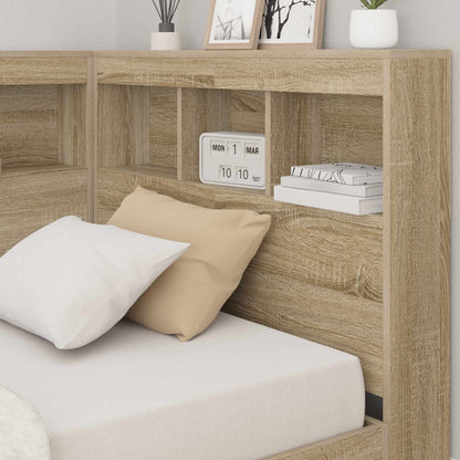 Storage Headboard with Shelf Sonoma Oak 100 cm Engineered Wood