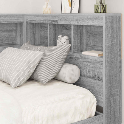 Storage Headboard with Shelf Grey Sonoma 100 cm Engineered Wood
