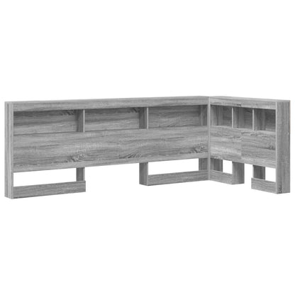 Storage Headboard with Shelf Grey Sonoma 100 cm Engineered Wood