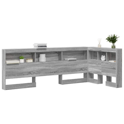 Storage Headboard with Shelf Grey Sonoma 100 cm Engineered Wood