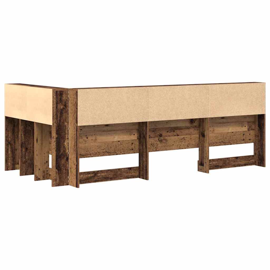 Storage Headboard with Shelf Old Wood 100 cm Engineered Wood