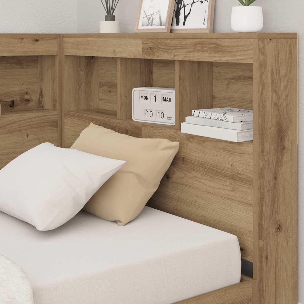 Storage Headboard Artisan Oak Engineered Wood