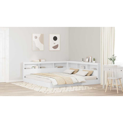 Storage Headboard with Shelf White 200 cm Engineered Wood
