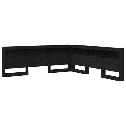 Storage Headboard Black Oak Engineered Wood