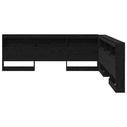 Storage Headboard Black Oak Engineered Wood
