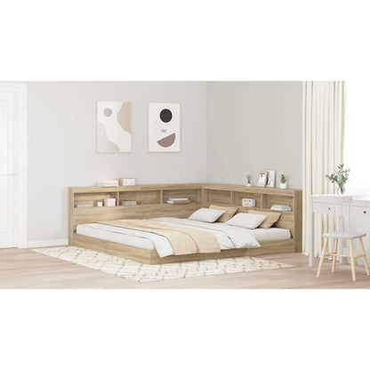 Storage Headboard with Shelf Sonoma Oak 200 cm Engineered Wood