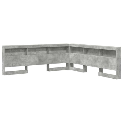 Storage Headboard Concrete Grey Engineered Wood