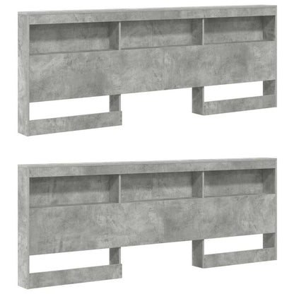 Storage Headboard Concrete Grey Engineered Wood