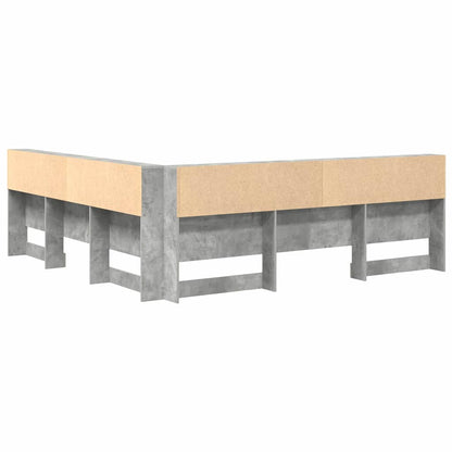Storage Headboard Concrete Grey Engineered Wood
