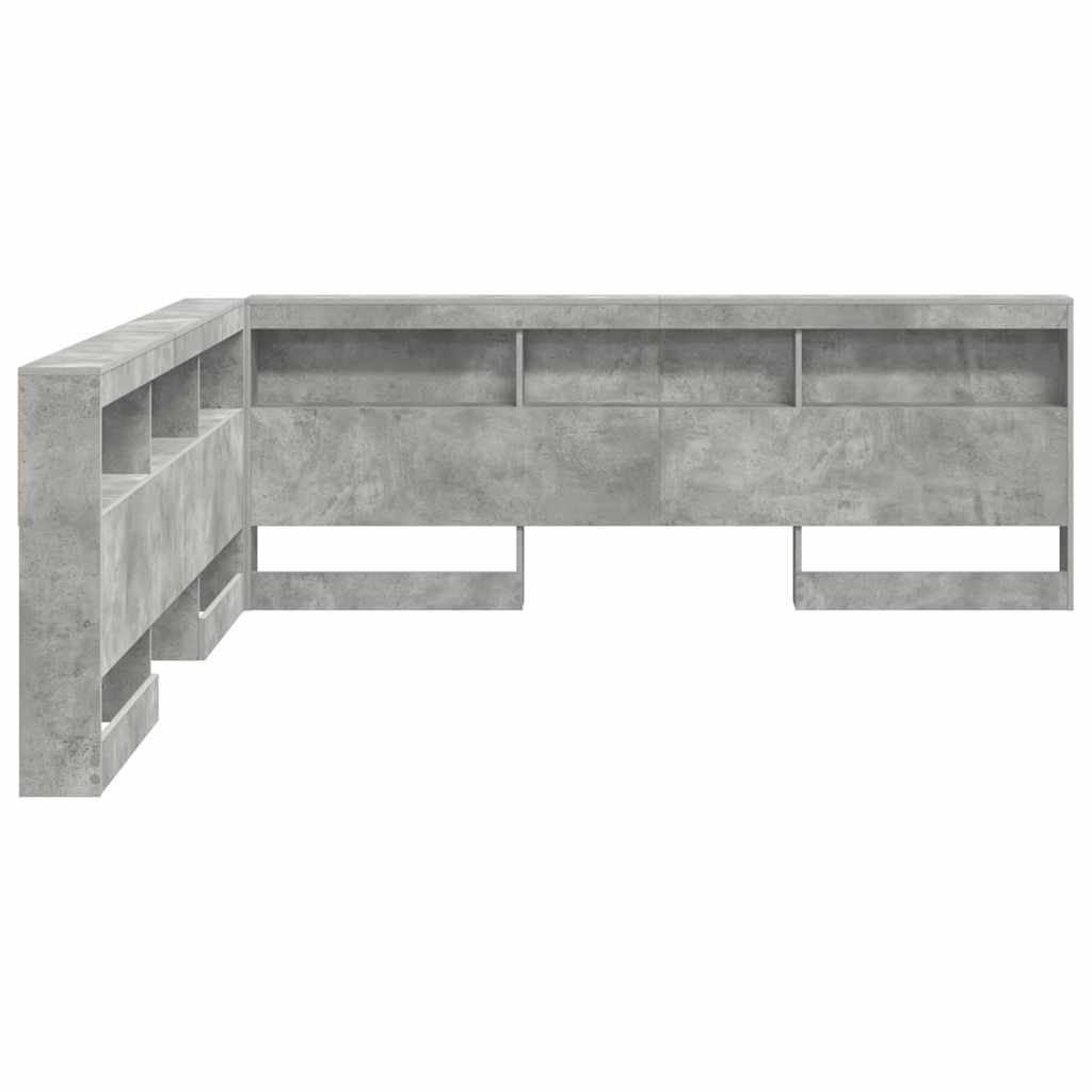 Storage Headboard Concrete Grey Engineered Wood