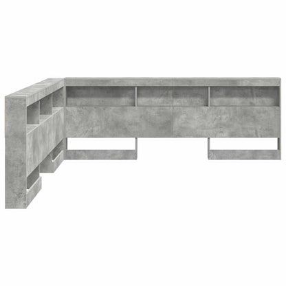 Storage Headboard Concrete Grey Engineered Wood