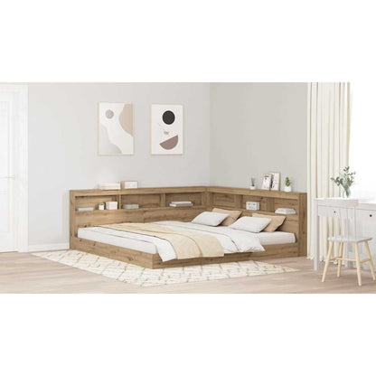 Storage Headboard with Shelf Artisan Oak 200 cm Engineered Wood