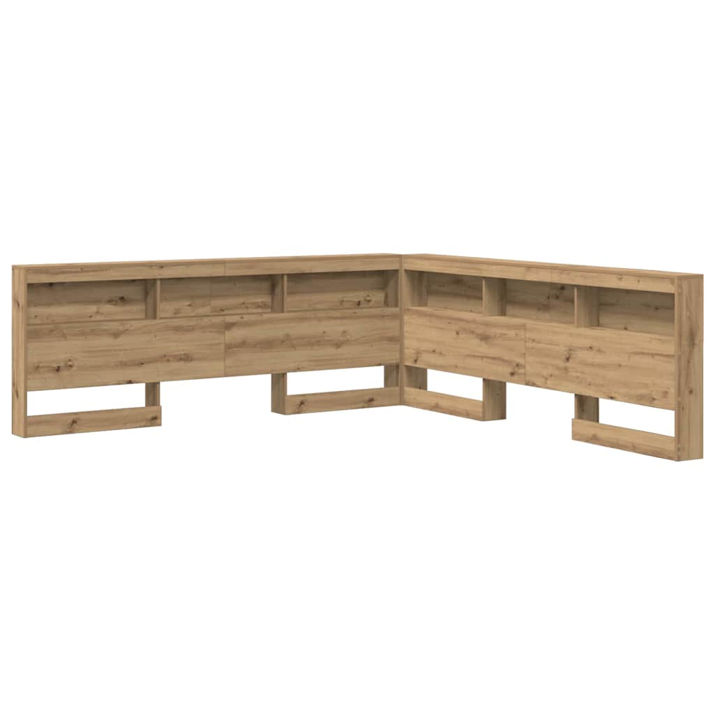 Storage Headboard with Shelf Artisan Oak 200 cm Engineered Wood