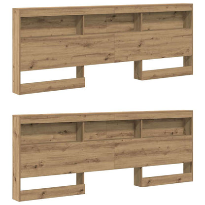 Storage Headboard with Shelf Artisan Oak 200 cm Engineered Wood