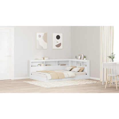 Storage Headboard with Shelf White 120 cm Engineered Wood