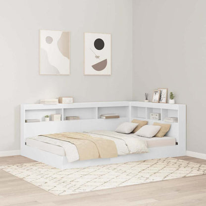 Storage Headboard with Shelf White 120 cm Engineered Wood